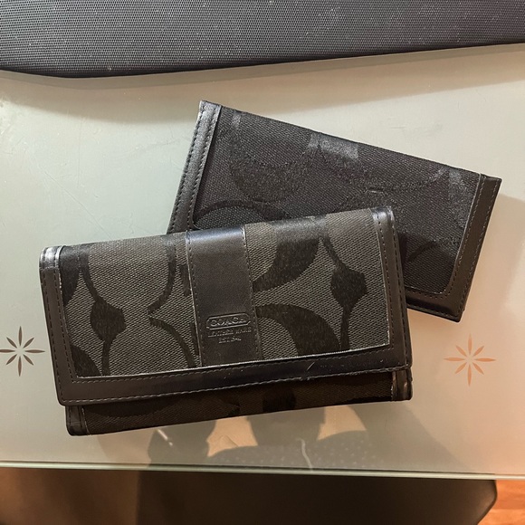 Coach Black Classic Wallet with Check Book Holder - Picture 4 of 7